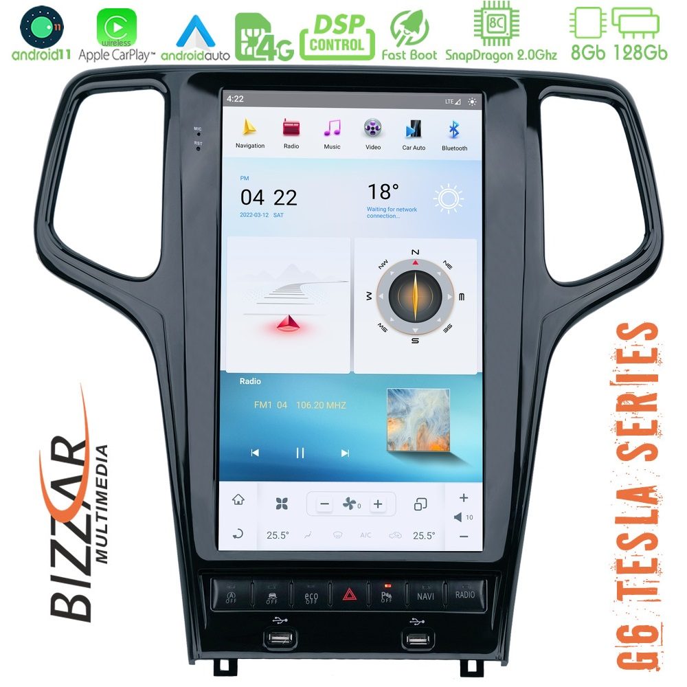 Bizzar Grand Cherokee 2014-2019 Android 11 (8+128GB) Tesla Multimedia Station 13