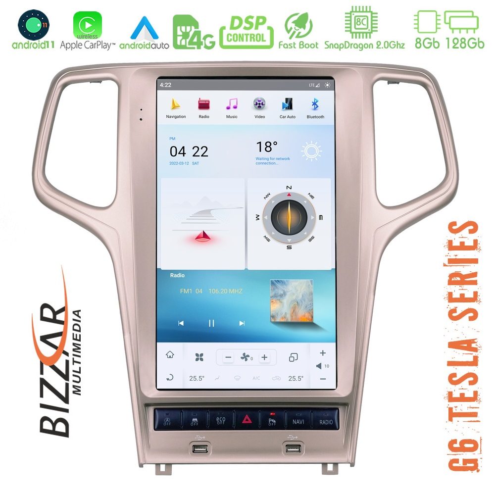 Bizzar Grand Cherokee 2014-2019 Android 11 (8+128GB) Tesla Multimedia Station 13