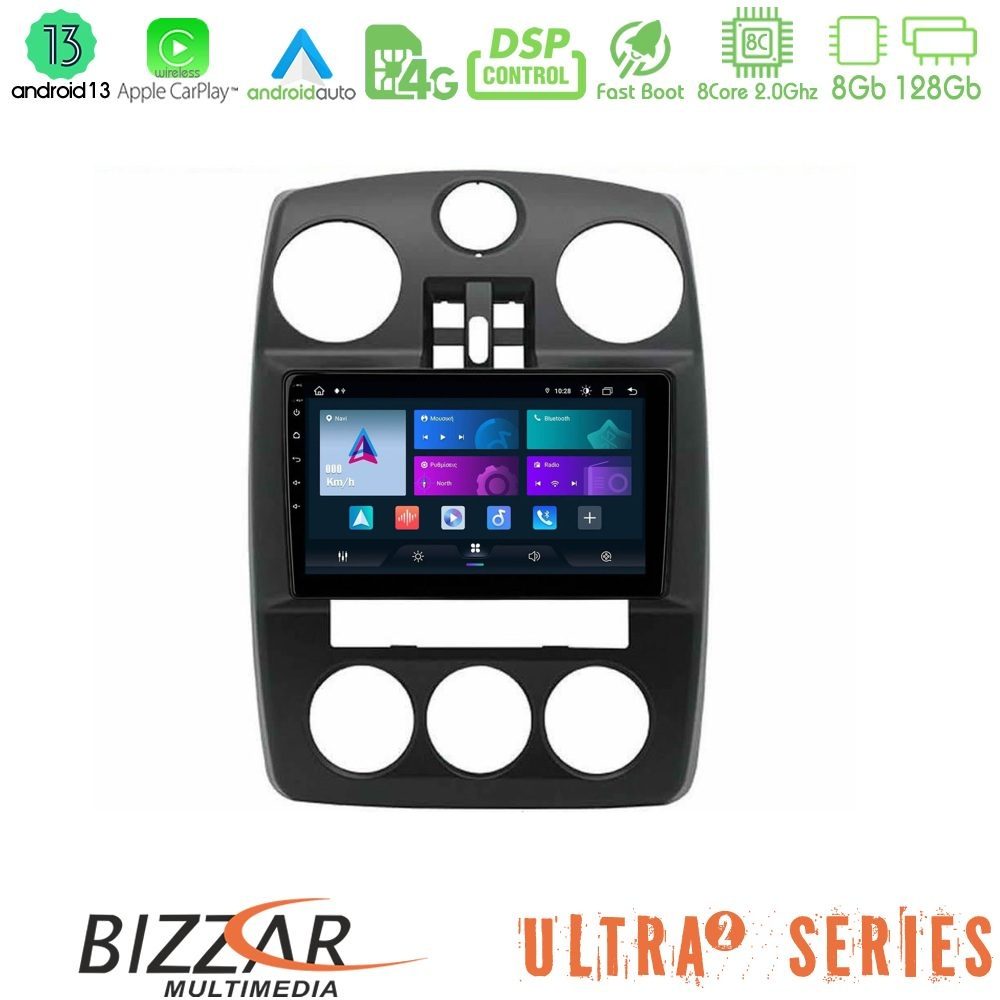 Bizzar Ultra Series Chrysler PT-Cruiser 2000-2005 8core Android13 8+128GB Navigation Multimedia Tablet 9"