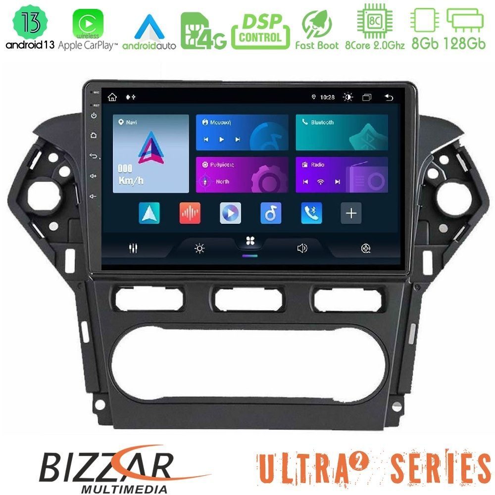 Bizzar Ultra Series Ford Mondeo 2011-2014 8core Android13 8+128GB Navigation Multimedia Tablet 9"