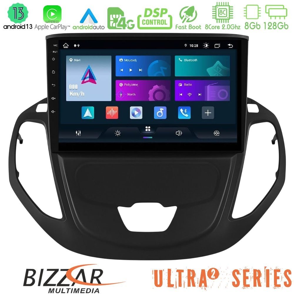 Bizzar Ultra Series Ford Transit Courier 2015-2023 8core Android13 8+128GB Navigation Multimedia Tablet 9"