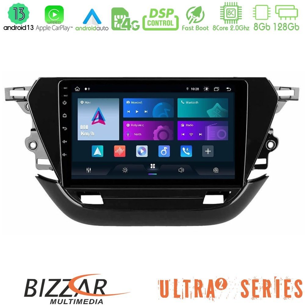 Bizzar Ultra Series Opel Corsa F 2019-2023 8core Android13 8+128GB Navigation Multimedia Tablet 9"