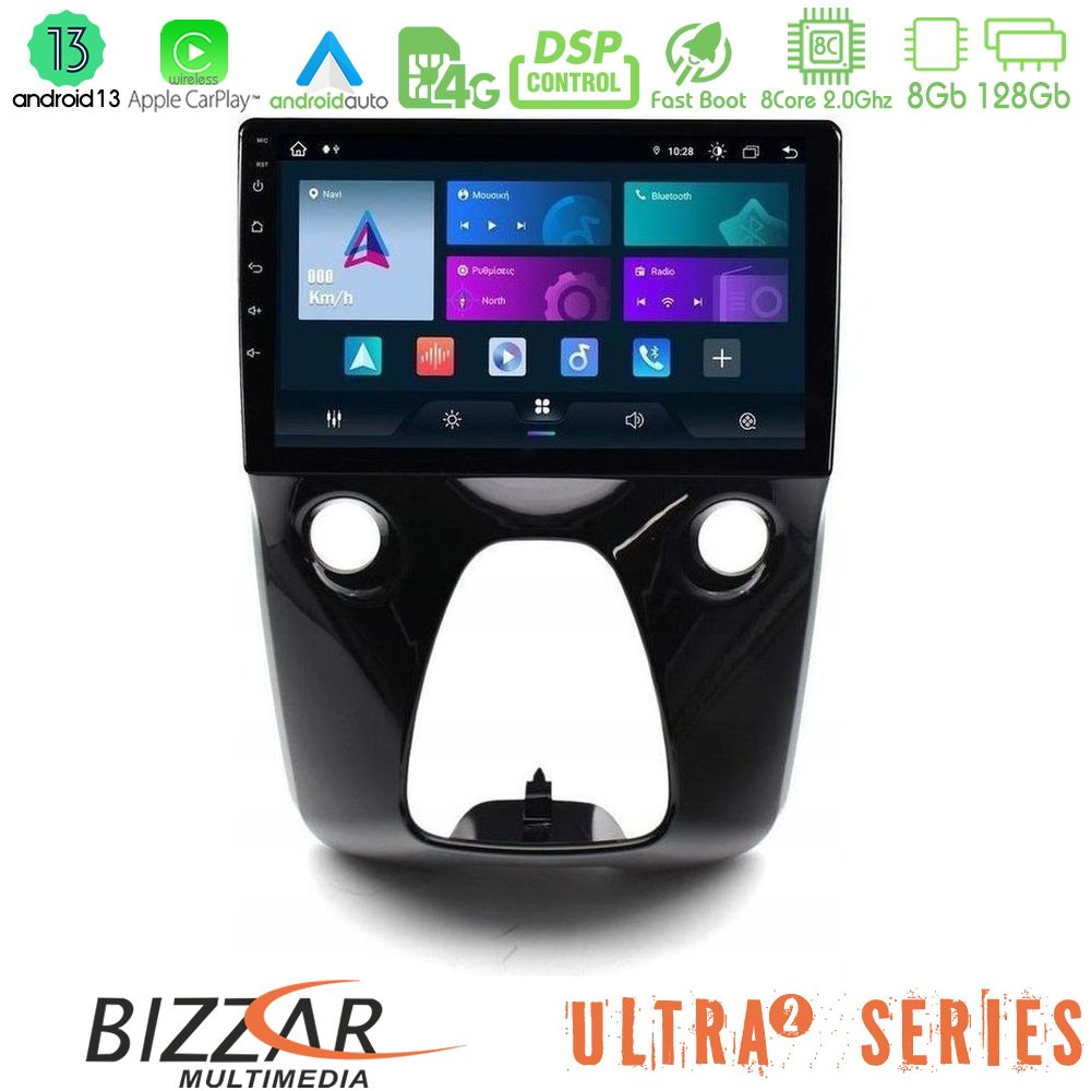 Bizzar Ultra Series Toyota Aygo | Citroen C1 | Peugeot 108 8core Android13 8+128GB Navigation Multimedia 10"