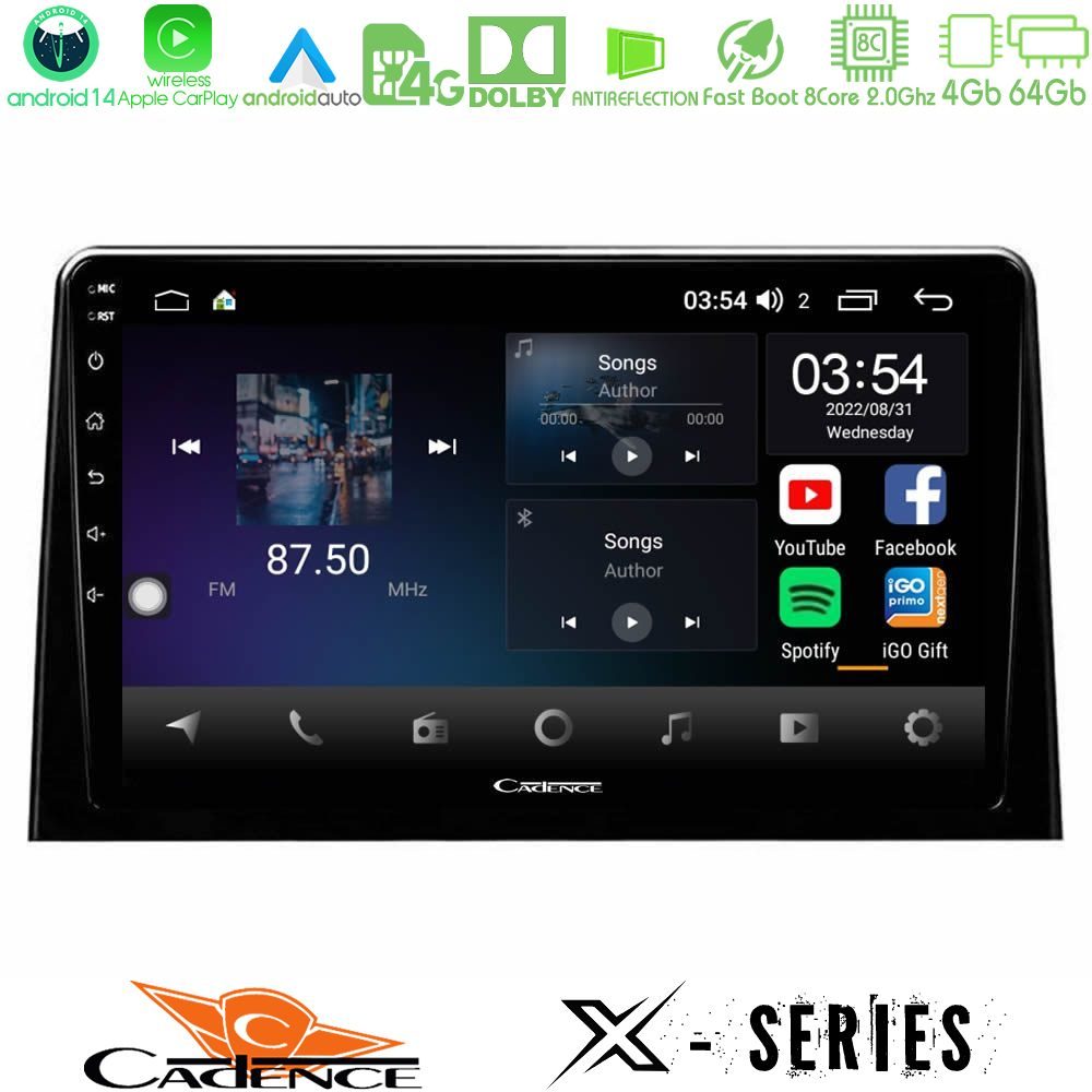 Cadence X Series Peugeot Partner / Citroen Berlingo 2020-> 8Core Android 14 4+64GB Navigation Multimedia Tablet 10" Cadence X Series Peugeot Partner / Citroen Berlingo 2020-> 8Core Android 14 4+64GB Navigation Multimedia Tablet 10"