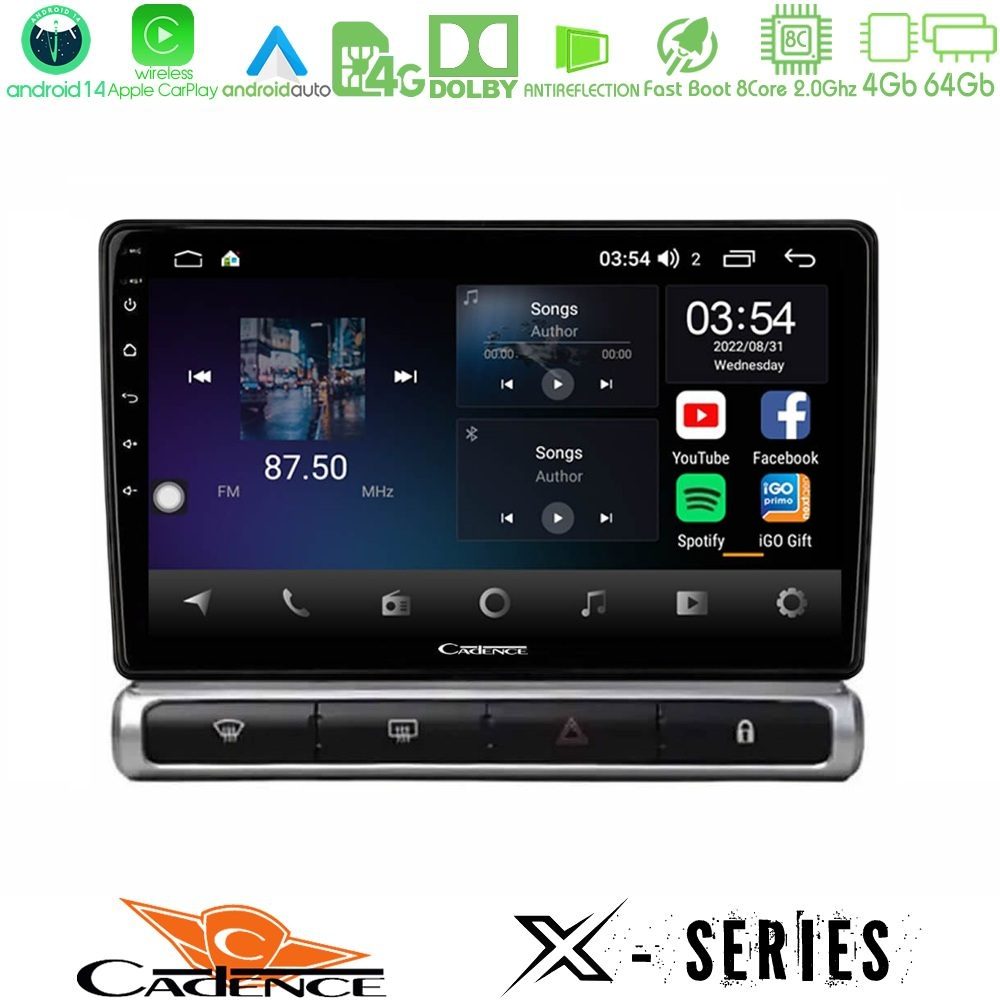 Cadence X Series Citroen C3 2016-> 8core Android 14 4+64GB Navigation Multimedia Tablet 9"