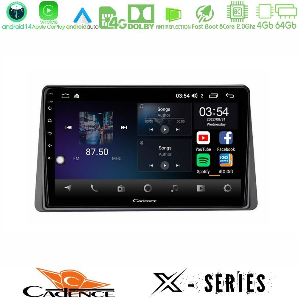 Cadence X Series Renault Arkana 2019-> 8core Android 14 4+64GB Navigation Multimedia Tablet 10"