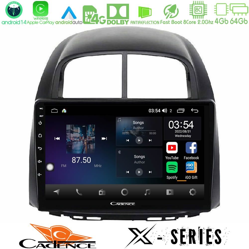 Cadence X Series Daihatsu Sirion/Subaru Justy 8core Android 14 4+64GB Navigation Multimedia Tablet 10"