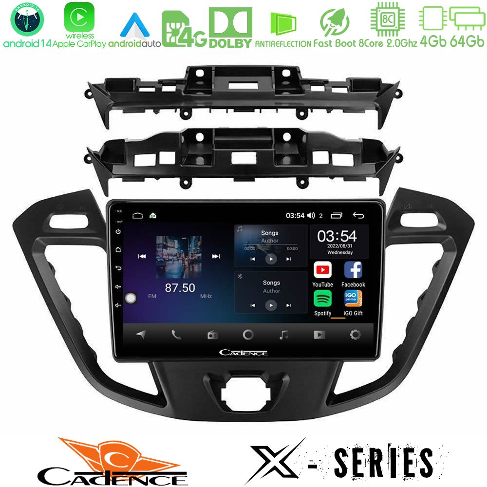 Cadence X Series Ford Transit Custom/Tourneo Custom 8core Android 14 4+64GB Navigation Multimedia Tablet 9"