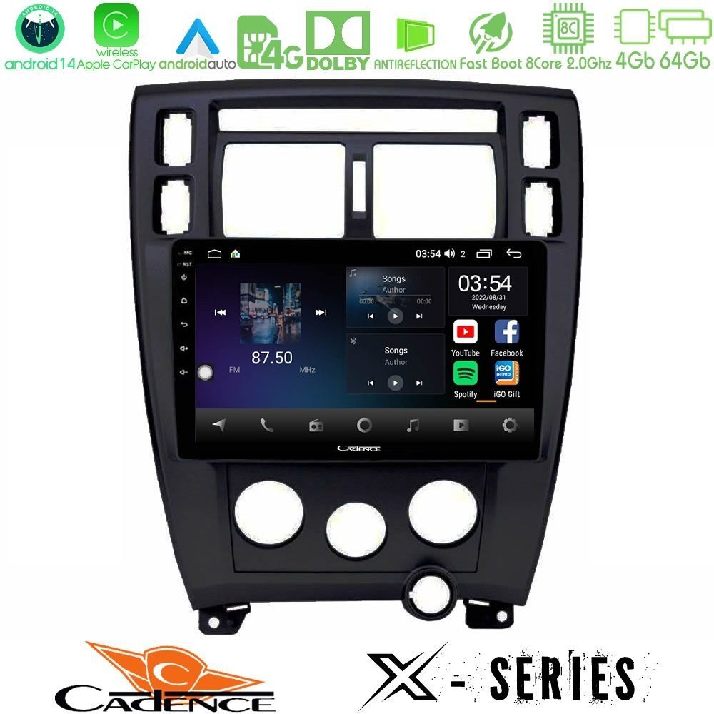 Cadence X Series Hyundai Tucson 2006 – 2013 8core Android 14 4+64GB Navigation Multimedia Tablet 10"