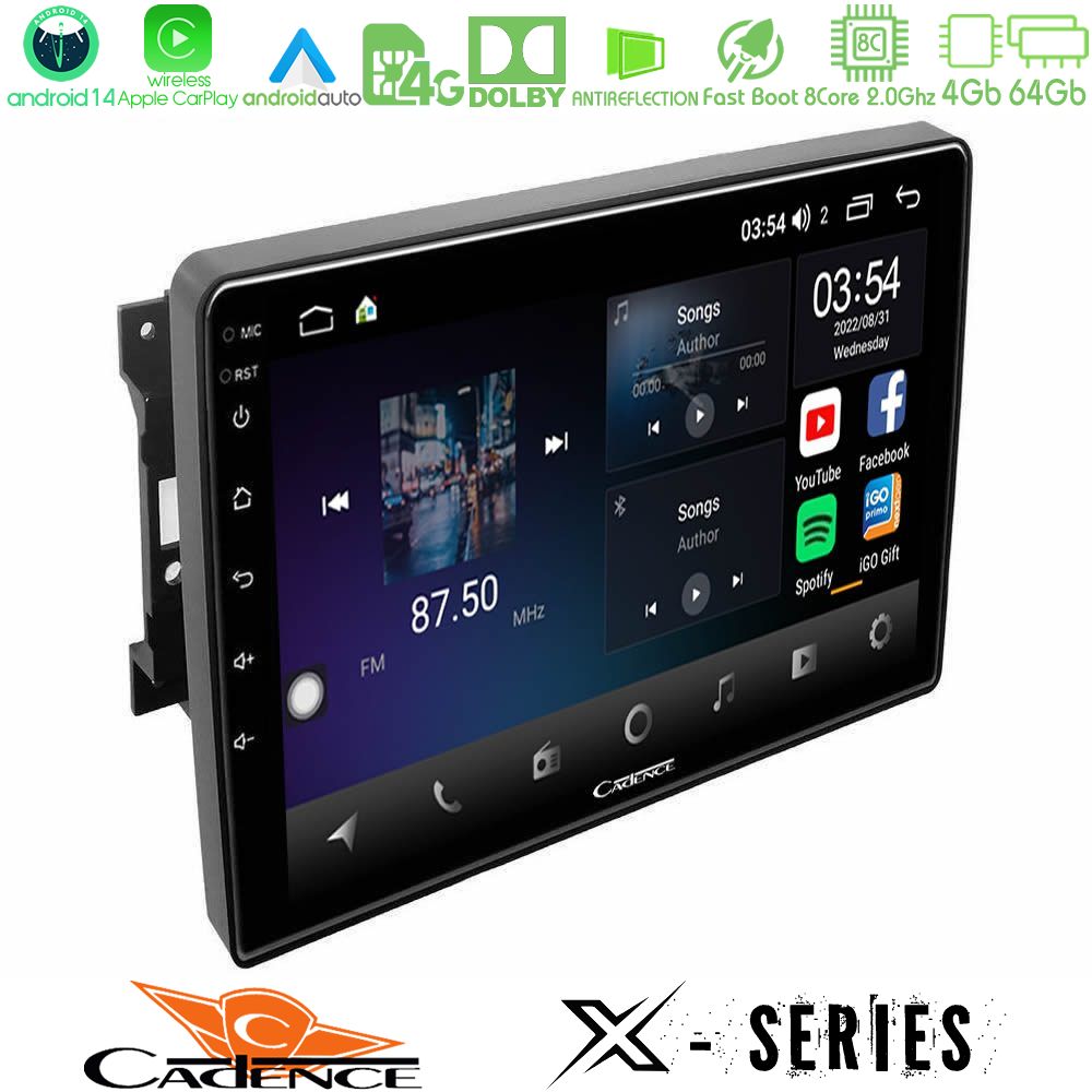 Cadence X Series Chrysler / Dodge / Jeep 8core Android 14 4+64GB Navigation Multimedia Tablet 10"