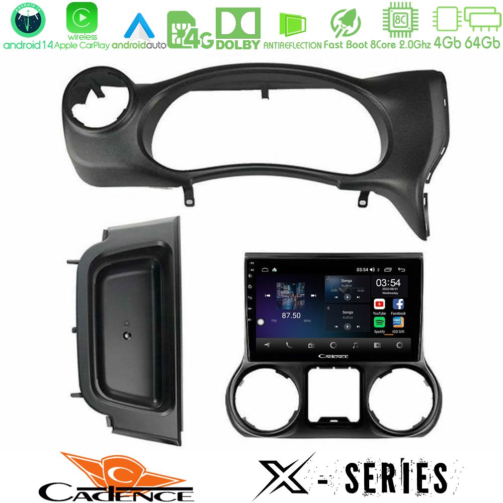 Cadence X Series Jeep Wrangler 2014-2017 8Core Android 14 4+64GB Navigation Multimedia Tablet 10"