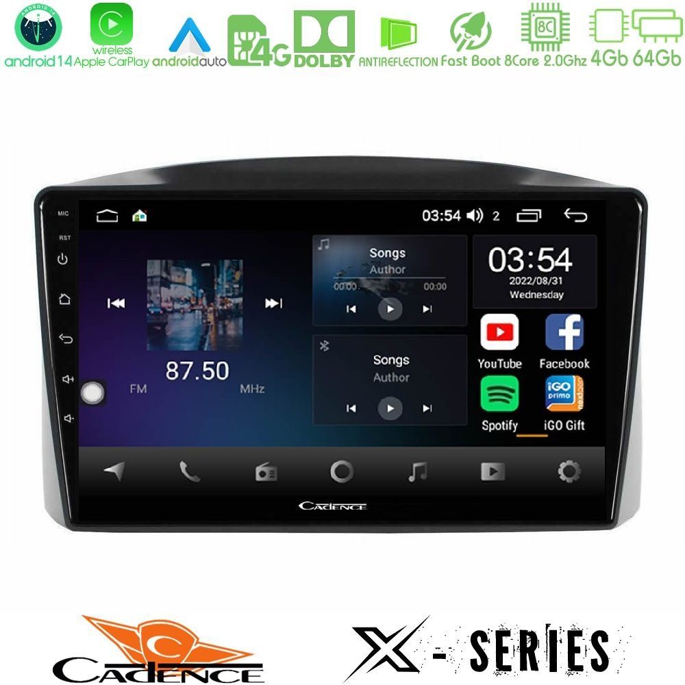 Cadence X Series Jeep Grand Cherokee 2005-2007 8core Android 14 4+64GB Navigation Multimedia Tablet 10"