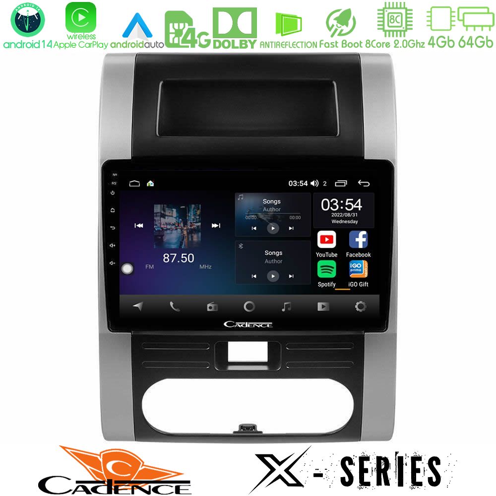Cadence X Series Nissan X-Trail T31 8core Android 14 4+64GB Navigation Multimedia Tablet 10"