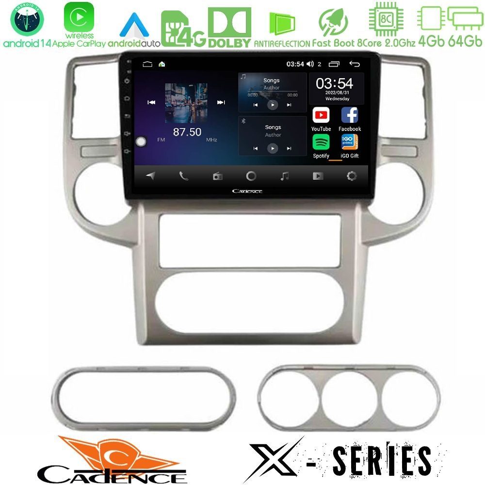 Cadence X Series Nissan X-Trail 2003-2007 8core Android 14 4+64GB Navigation Multimedia Tablet 10"