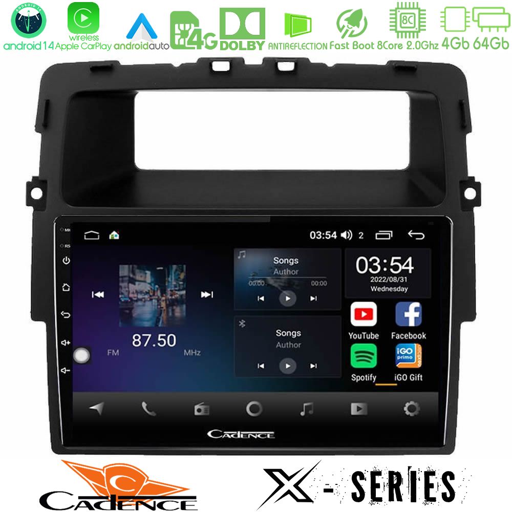 Cadence X Series Renault/Nissan/Opel 8core Android 14 4+64GB Navigation Multimedia Tablet 10"