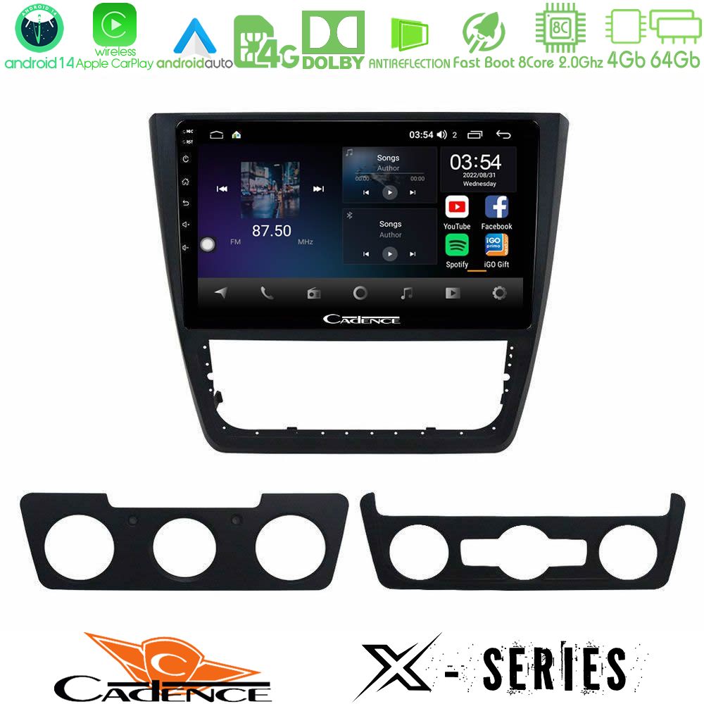 Cadence X Series Skoda Yeti 2009-> 8core Android 14 4+64GB Navigation Multimedia Tablet 10"
