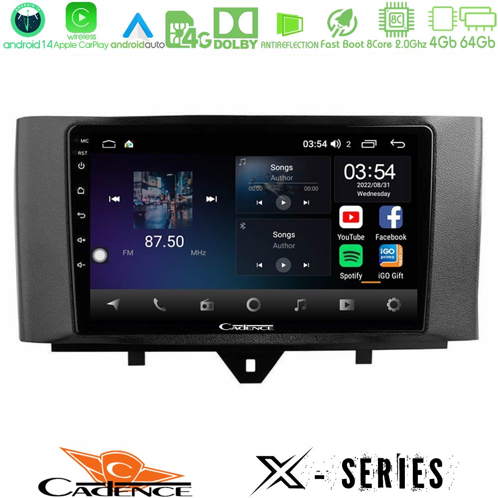 Cadence X Series Smart 451 Facelift 8core Android 14 4+64GB Navigation Multimedia Tablet 9"