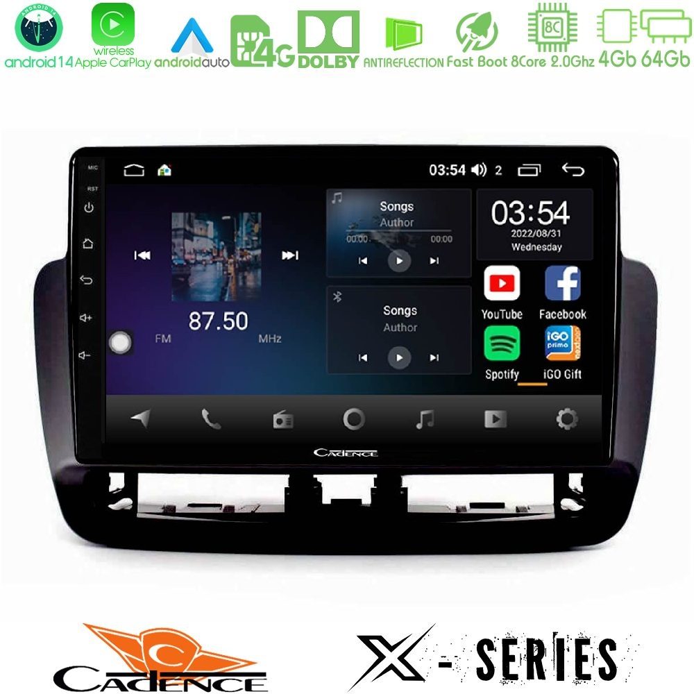Cadence X Series Seat Ibiza 2012-2015 8core Android 14 4+64GB Navigation Multimedia Tablet 9"