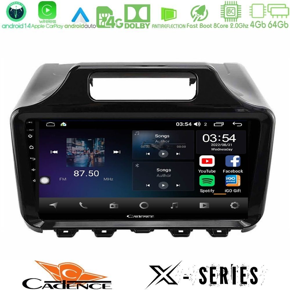 Cadence X Series Toyota iQ 2008 – 2015 8core Android 14 4+64GB Navigation Multimedia Tablet 9"