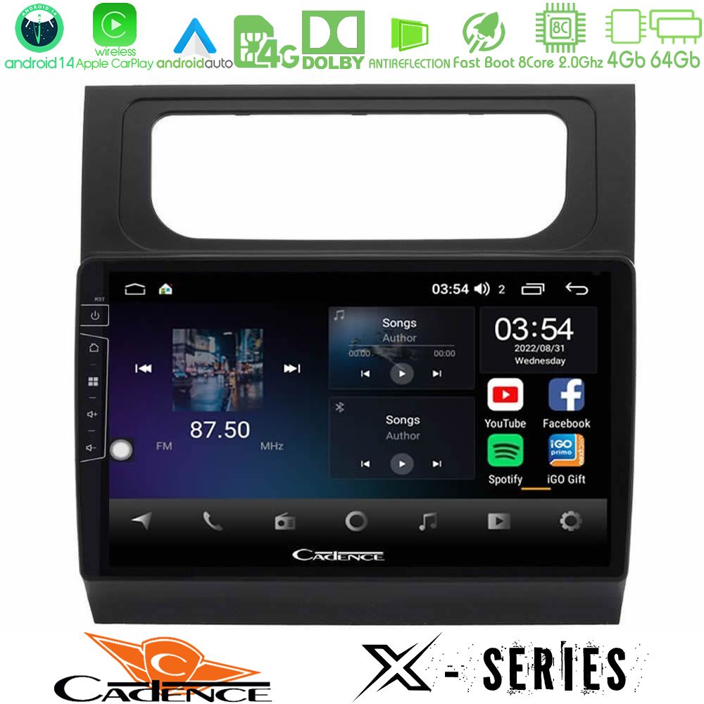 Cadence X Series VW Touran 2011-2015 8core Android 14 4+64GB Navigation Multimedia Tablet 10"