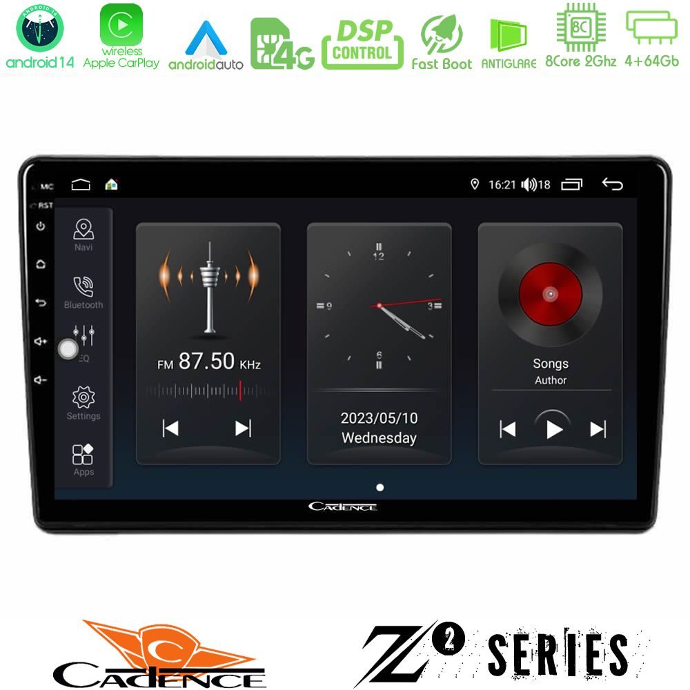 Cadence Z2 Series 8Core Android14 4+64GB  Peugeot Partner / Citroën Berlingo 2008-2018 Navigation Multimedia Tablet 9" Με Carplay & Android Auto