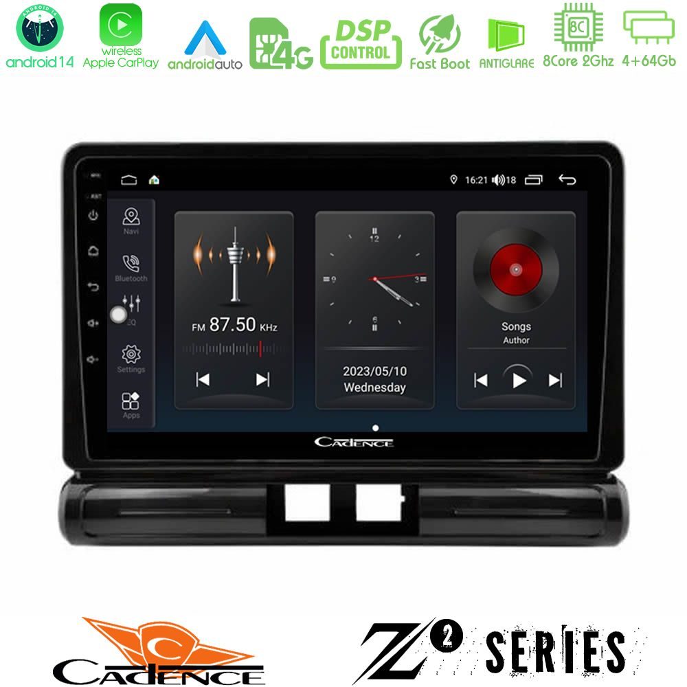 Cadence Z2 Series 8Core Android14 4+64GB Citroen C3 2016-> Navigation Multimedia Tablet 9" Με Carplay & Android Auto (Low Version))