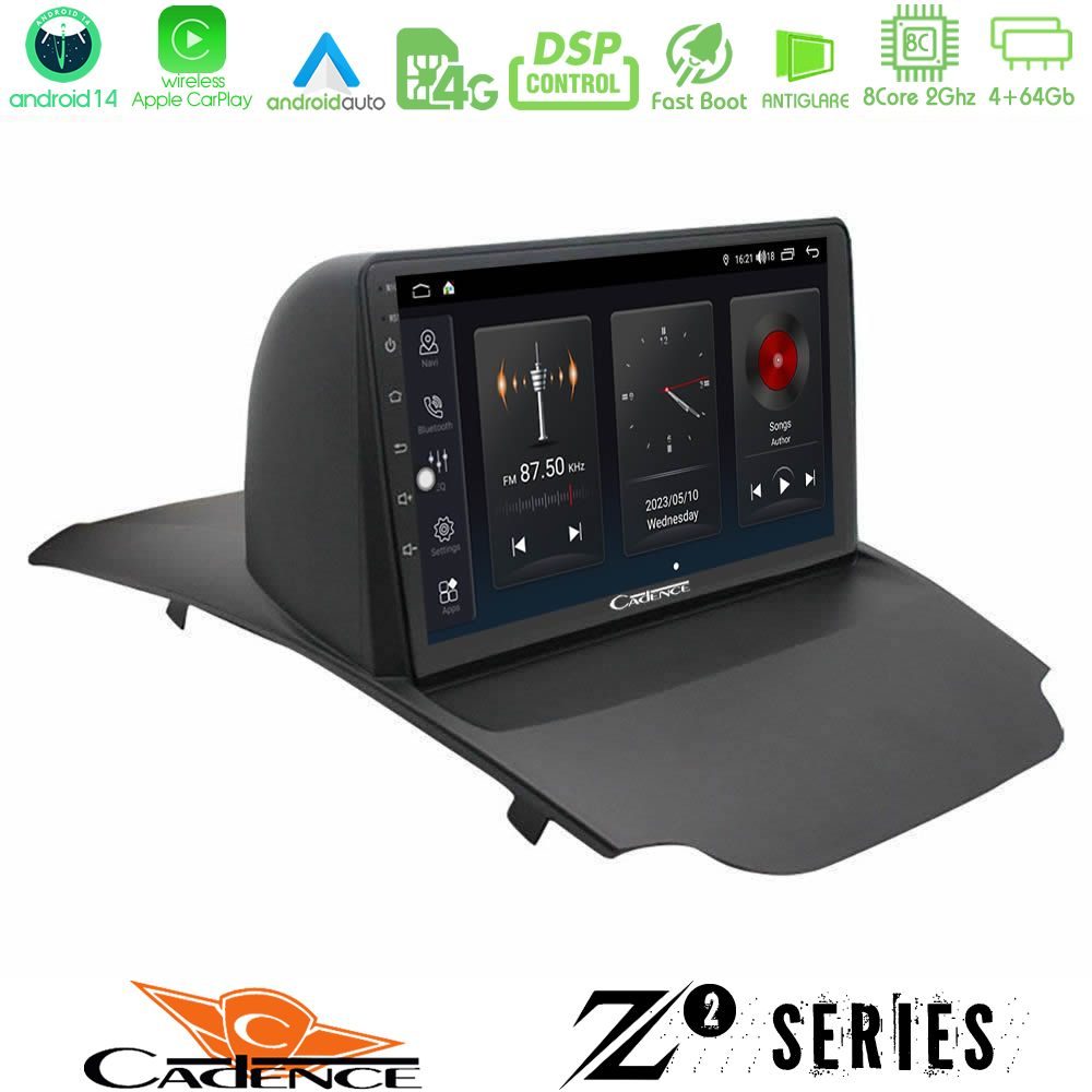 Cadence Z2 Series 8Core Android14 4+64GB  Ford Ecosport 2014-2017 Navigation Multimedia Tablet 10" Με Carplay & Android Auto