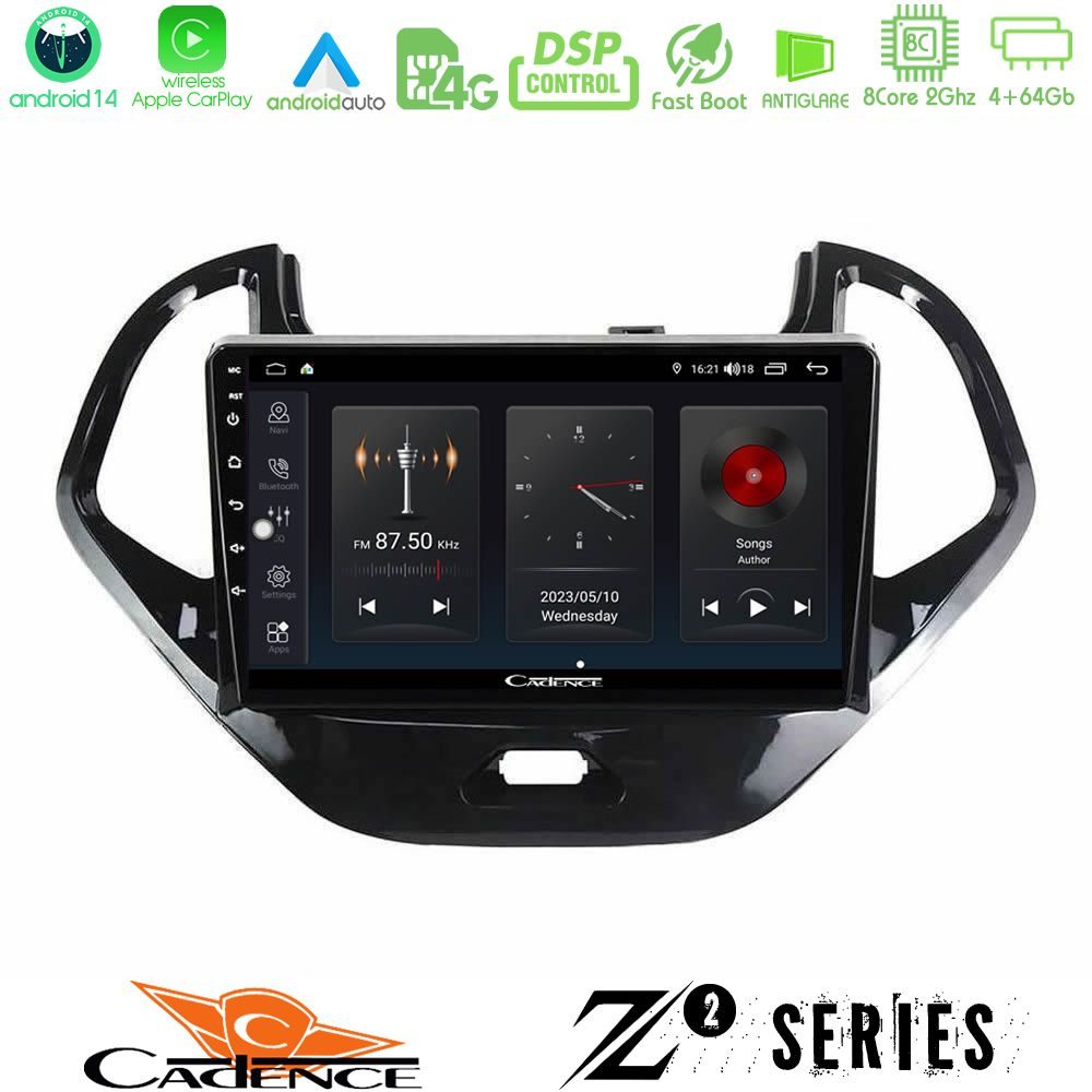 Cadence Z2 Series 8Core Android14 4+64GB Ford KA 2016-2020 Navigation Multimedia Tablet 9" Με Carplay & Android Auto