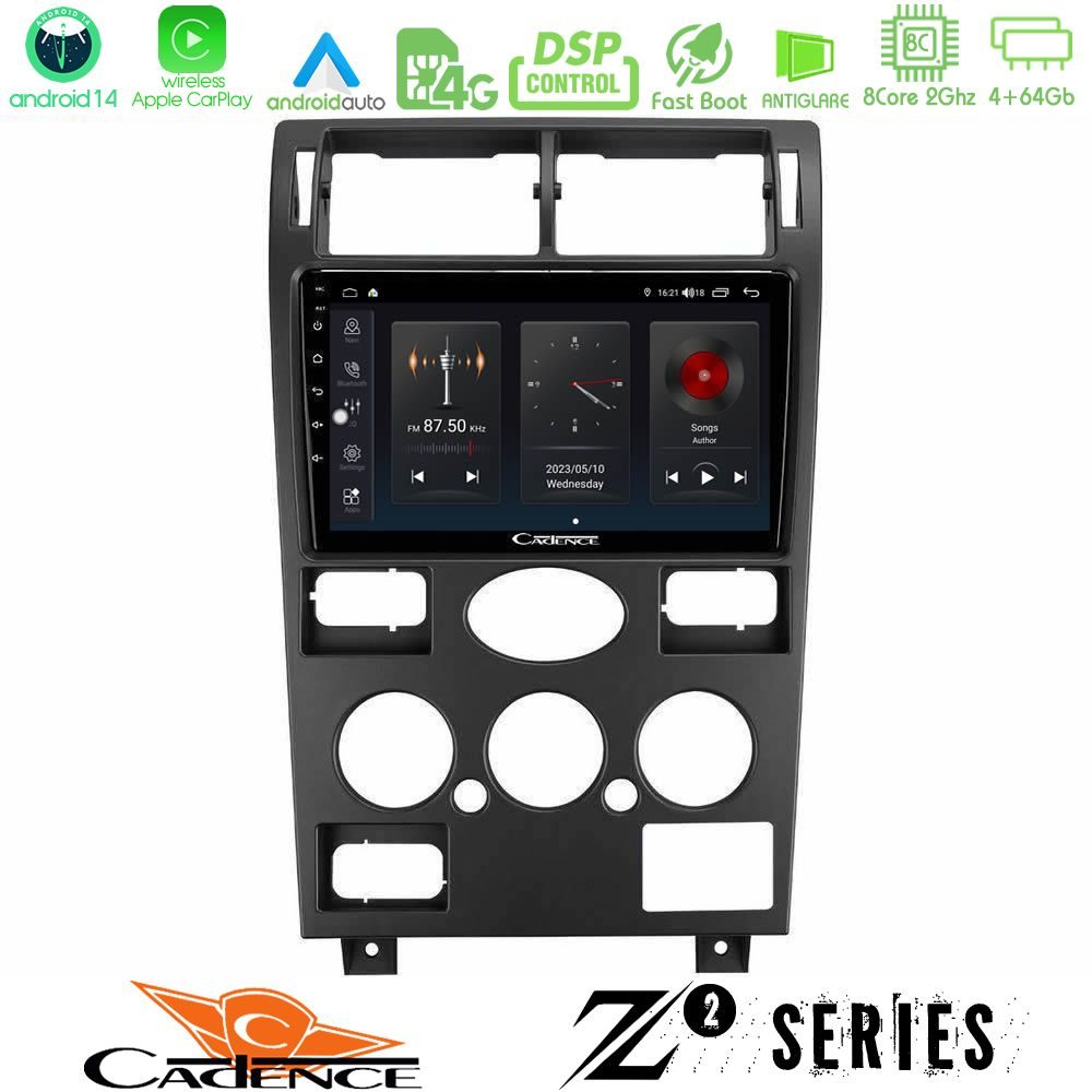 Cadence Z2 Series 8Core Android14 4+64GB Ford Mondeo 2001-2004 Navigation Multimedia Tablet 9" Με Carplay & Android Auto