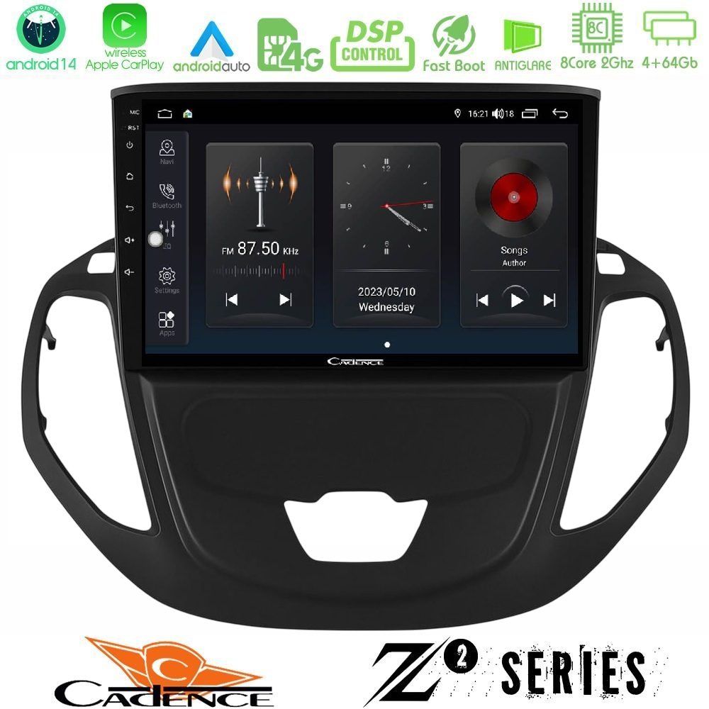 Cadence Z2 Series 8Core Android14 4+64GB Ford Transit Courier 2015-2023 Navigation Multimedia Tablet 9" Με Carplay & Android Auto