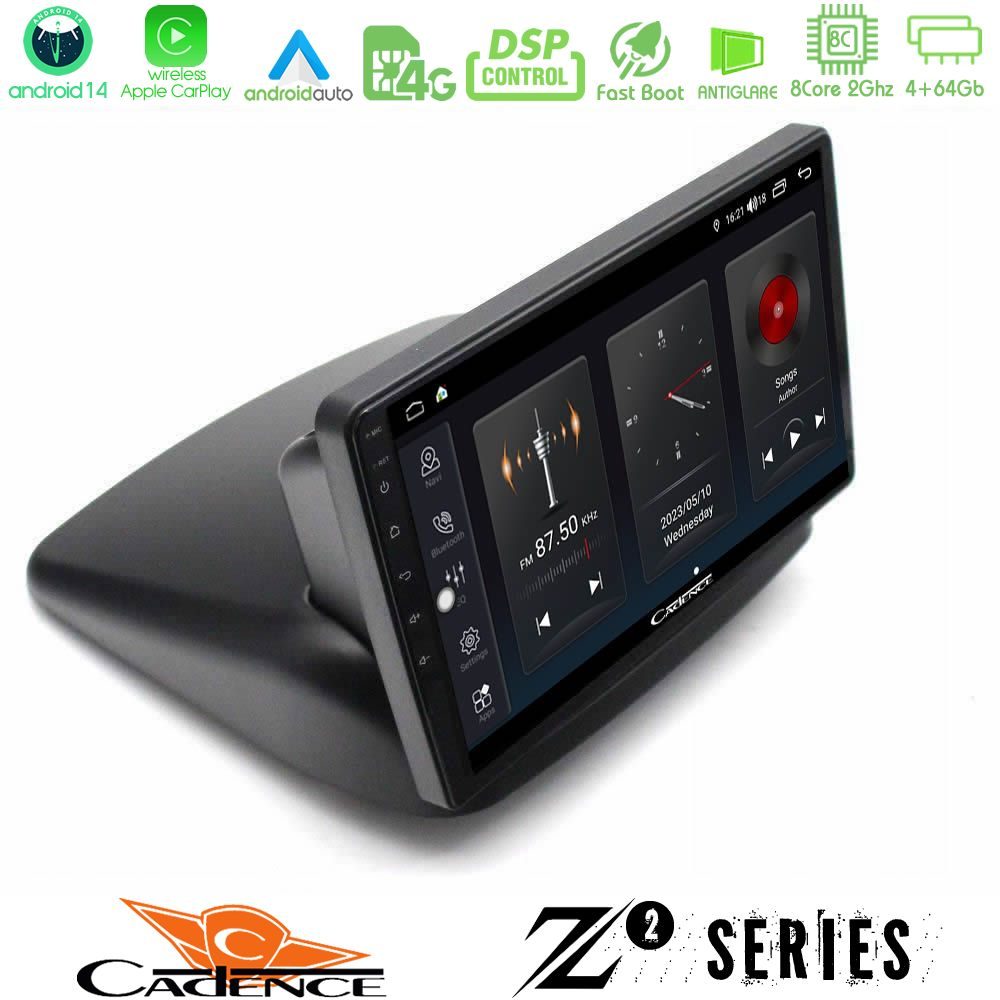 Cadence Z2 Series 8Core Android14 4+64GB Fiat Doblo 2002-2009 Navigation Multimedia Tablet 10" Με Carplay & Android Auto