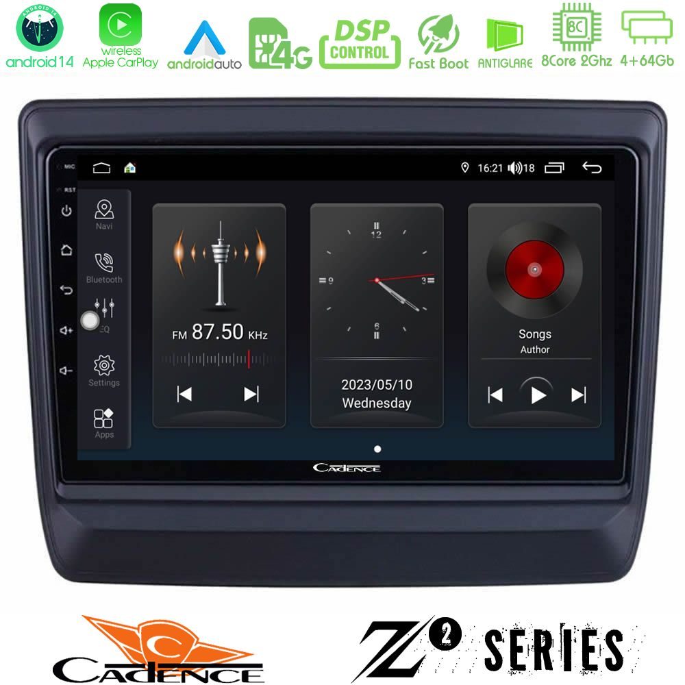 Cadence Z2 Series 8Core Android14 4+64GB Isuzu D-MAX 2020-2023 Navigation Multimedia Tablet 9" Με Carplay & Android Auto