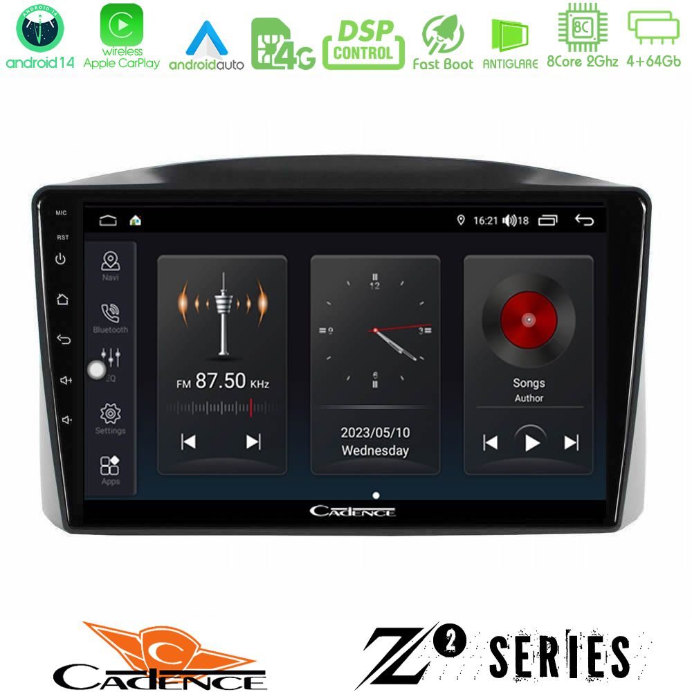 Cadence Z2 Series 8Core Android14 4+64GB Jeep Grand Cherokee 2005-2007 Navigation Multimedia Tablet 10" Με Carplay & Android Auto Με Carplay & Android Auto