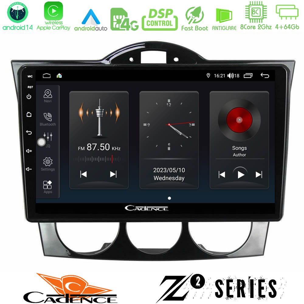 Cadence Z2 Series 8Core Android14 4+64GB Mazda RX8 2003-2008 Navigation Multimedia Tablet 9" Με Carplay & Android Auto