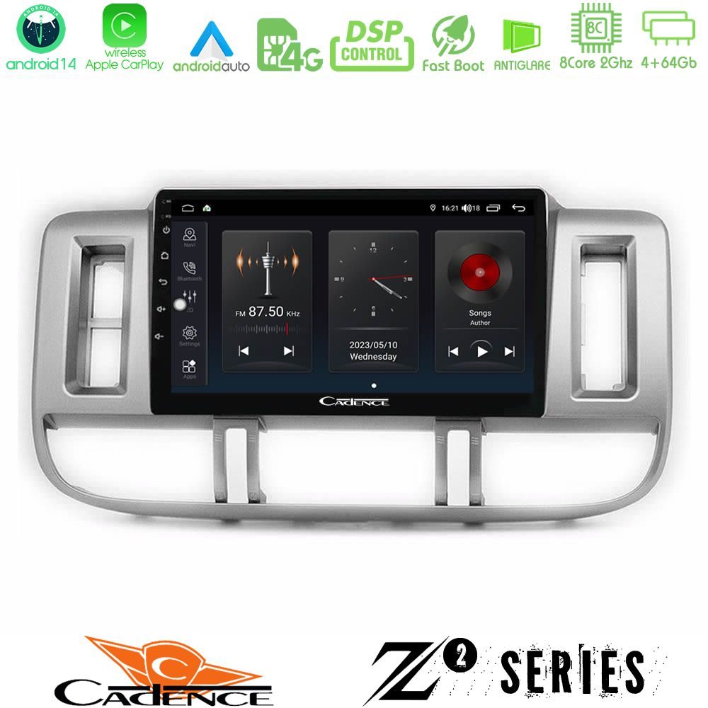 Cadence Z2 Series 8Core Android14 4+64GB Nissan X-Trail (T30) 2000-2003 Navigation Multimedia Tablet 9" Με Carplay & Android Auto