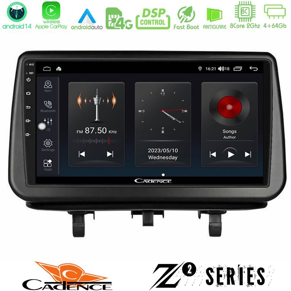 Cadence Z2 Series 8Core Android14 4+64GB Opel Meriva B 2010-2017 Navigation Multimedia Tablet 9" Με Carplay & Android Auto