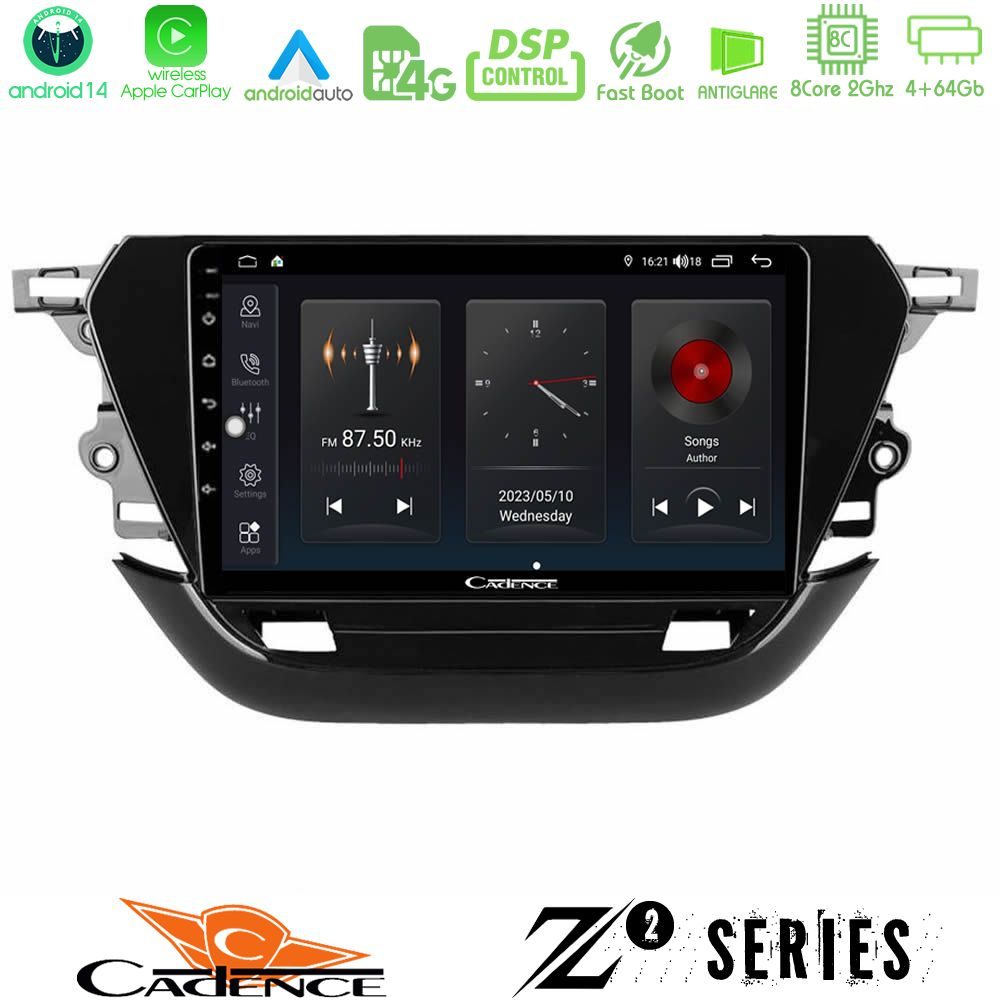 Cadence Z2 Series 8Core Android14 4+64GB Opel Corsa F 2019-2023 Navigation Multimedia Tablet 9" Με Carplay & Android Auto