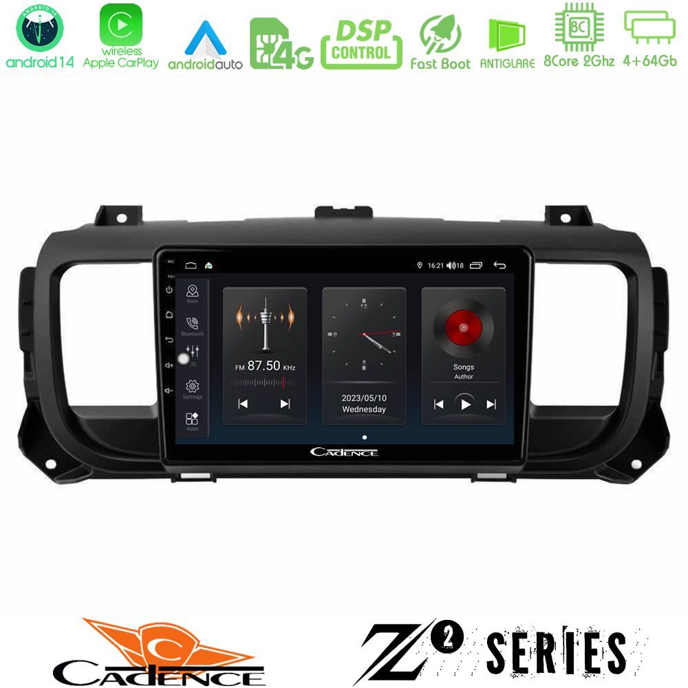 Cadence Z2 Series 8Core Android14 4+64GB Citroen/Peugeot/Opel/Toyota Navigation Multimedia Tablet 9" Με Carplay & Android Auto