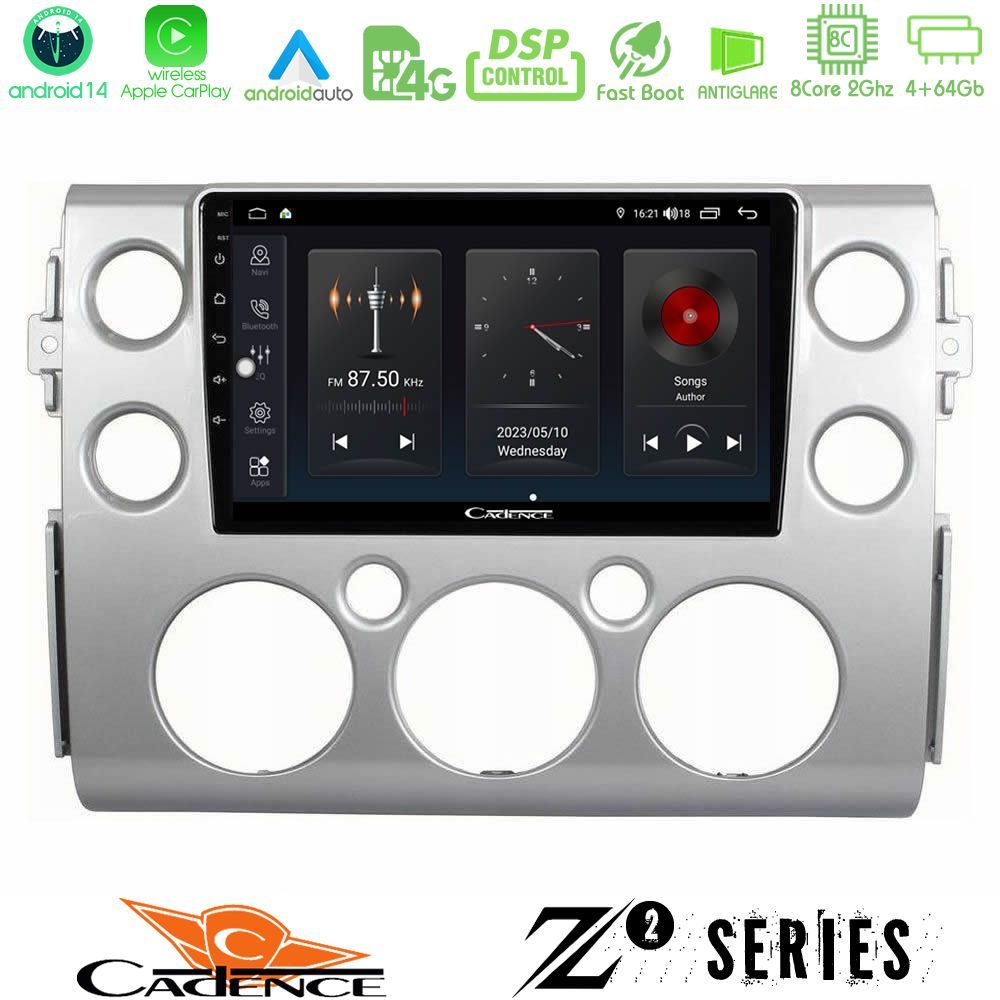 Cadence Z2 Series 8Core Android14 4+64GB Toyota FJ 2007-2014 Navigation Multimedia Tablet 9" Με Carplay & Android Auto