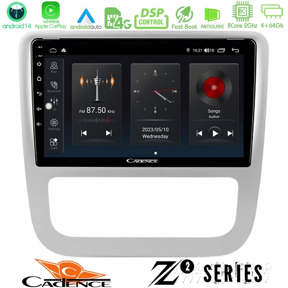 Cadence Z2 Series 8Core Android14 4+64GB VW Scirocco 2008-2014 Navigation Multimedia Tablet 9" Με Carplay & Android Auto