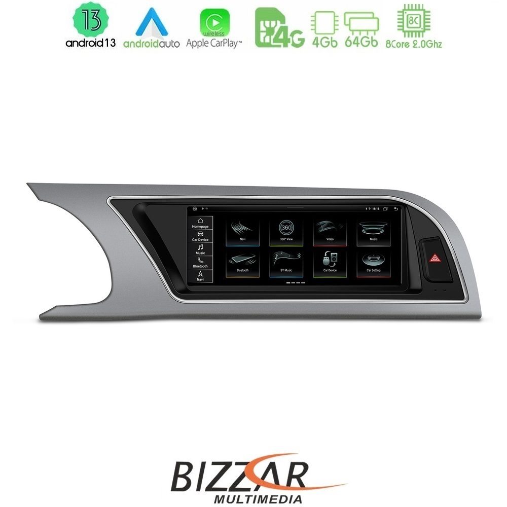 Bizzar OEM AUDI A4 (B8) 2008-2012 (Με MMI3G) Android13 8Core 4+64GB Navigation Multimedia Station 8.8"