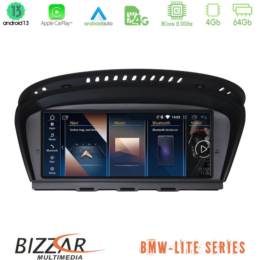 Bizzar Lite Series BMW 3er/5er/6er (E90/E60/E63) Android13 8Core (4+64GB) Navigation Multimedia 8.8" HD