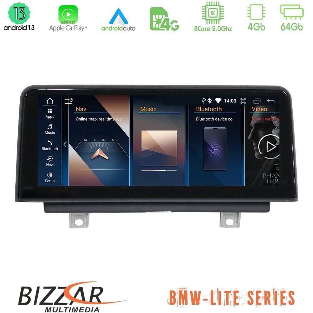 Bizzar Lite Series BMW 3er/4er (F30/F32) 2017-> Android13 8Core (4+64GB) Navigation Multimedia 10.25" HD