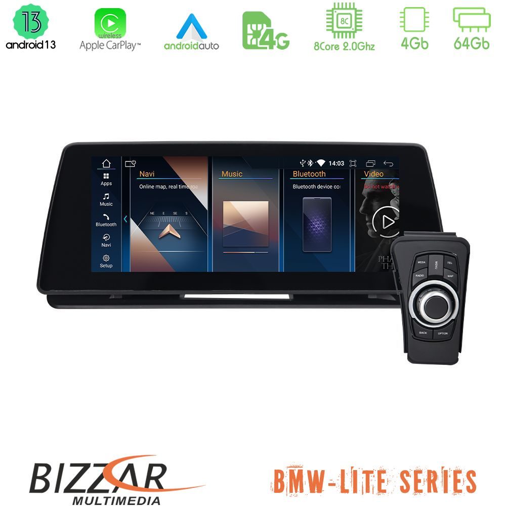 Bizzar Lite Series BMW 3 series E90 (χωρίς εργ.οθόνη) Android13 8Core (4+64GB) Navigation Multimedia 10.25" HD