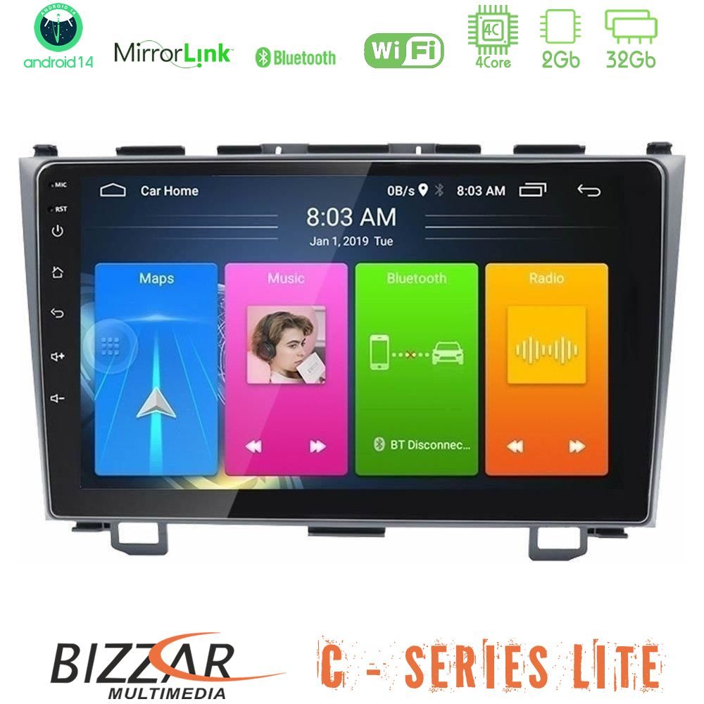 Bizzar C Series Lite 4Core Android14 2+32GB Honda CRV Navigation Multimedia Tablet 9"