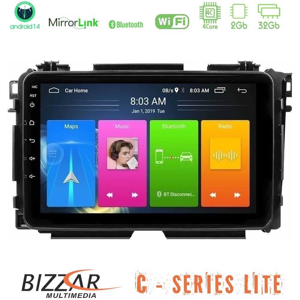 Bizzar C Series Lite 4Core Android14 2+32GB Honda HR-V Navigation Multimedia Tablet 9"