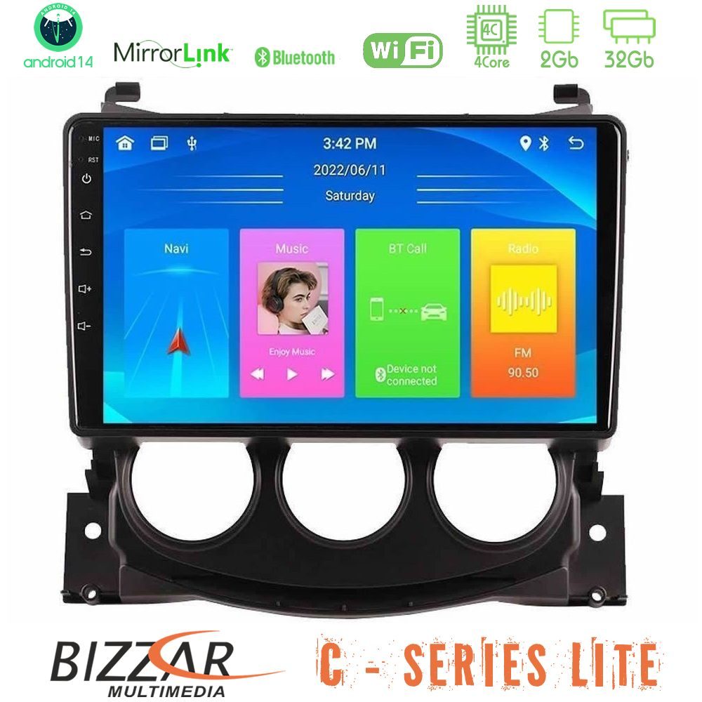 Bizzar C Series Lite 4Core Android14 2+32GB  Nissan 370Z 2009-2013 Navigation Multimedia Tablet 9"