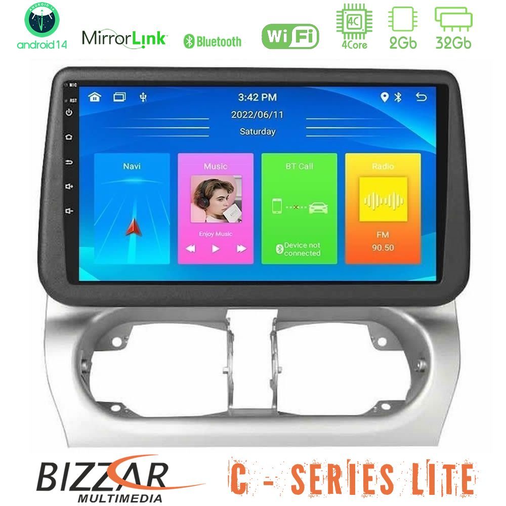 Bizzar C Series Lite 4Core Android14 2+32GB Opel Corsa C/Combo C Navigation Multimedia Tablet 9"