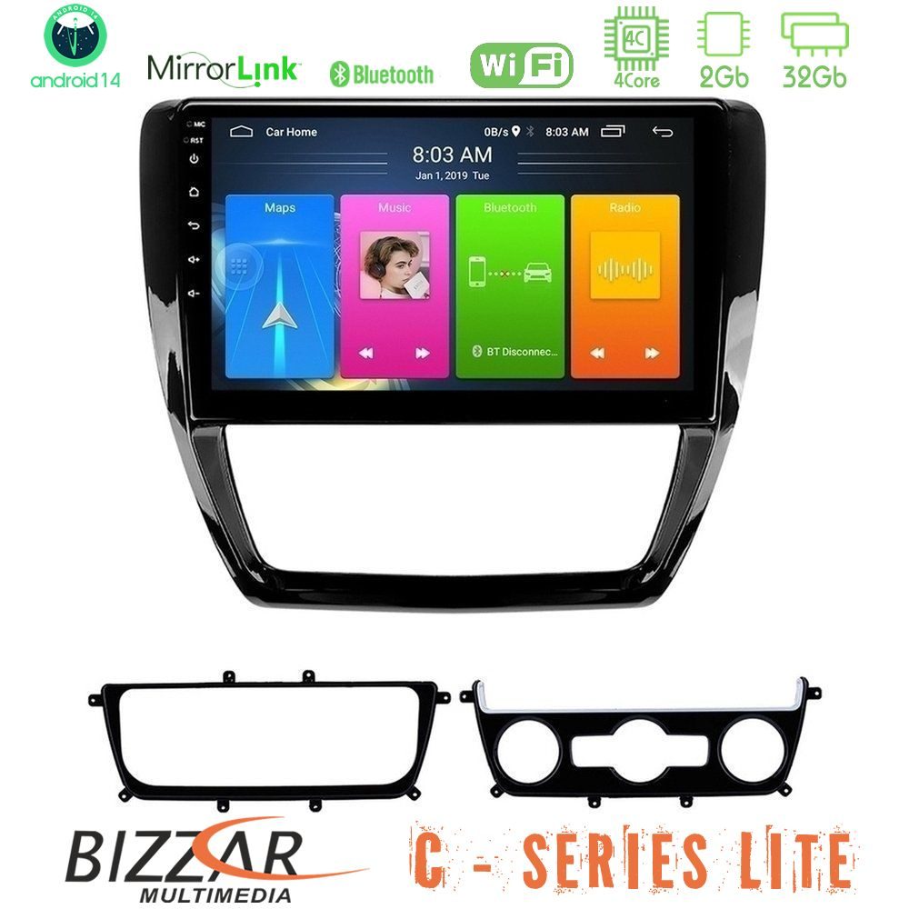 Bizzar C Series Lite 4Core Android14 2+32GB VW Jetta Navigation Multimedia Tablet 10"
