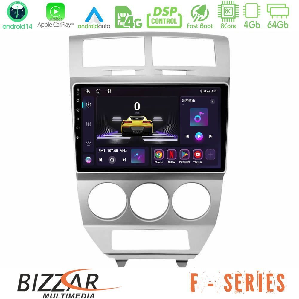 Bizzar F Series 8Core Android14 4+64GB Dodge Caliber 2006-2011 Navigation Multimedia Tablet 10" Με Carplay & Android Auto